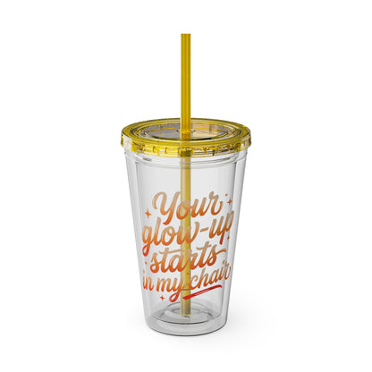 Your glow up starts in my chair Clear Insulated Cup