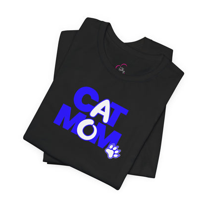 Cat mom blue T-shirt