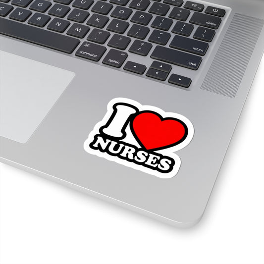 I love nurses faux sticker Sticker