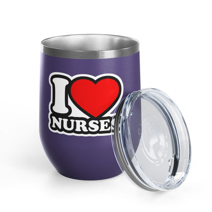 I love nurses faux sticker Tumbler