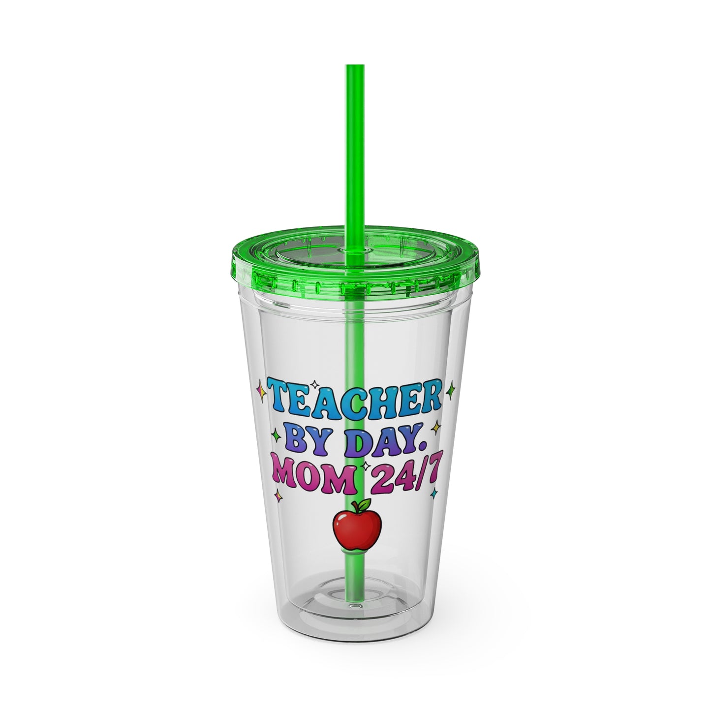 Teacher by day mom 24/7 Clear Insulated Cup