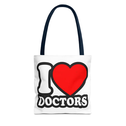 I love doctors faux sticker Tote Bag