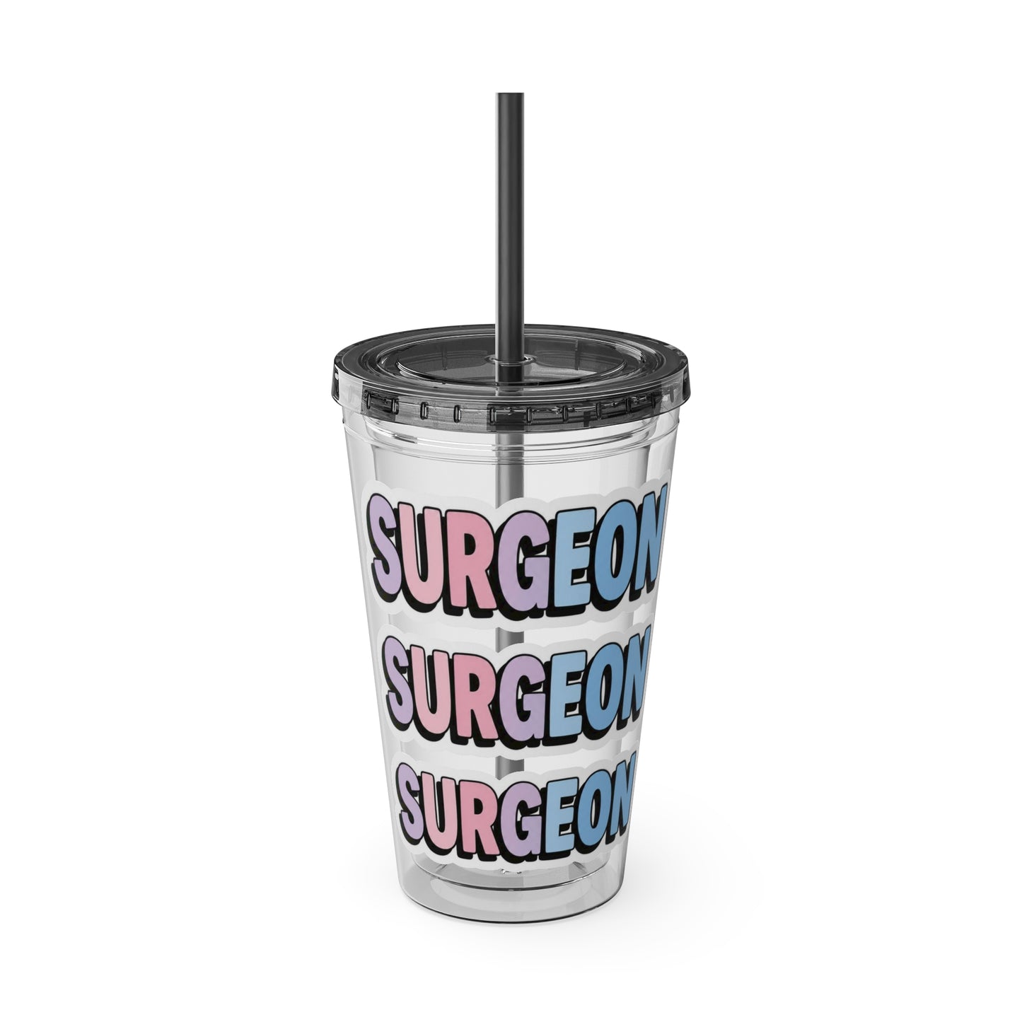 SURGEON faux sticker Clear Insulated Cup