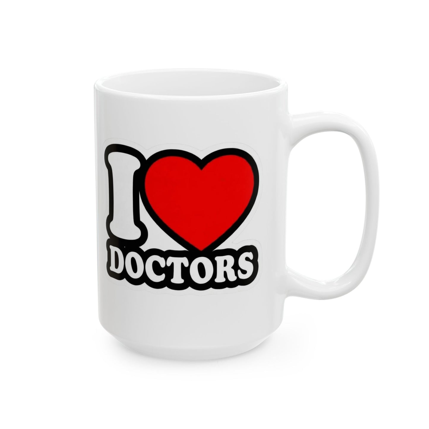 I love doctors faux sticker Mug