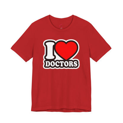 I love doctors faux sticker T-shirt