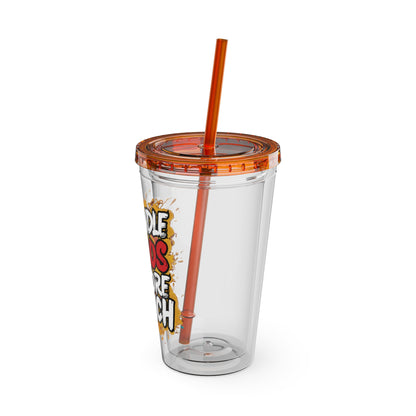 I handle chaos before lunch Clear Insulated Cup