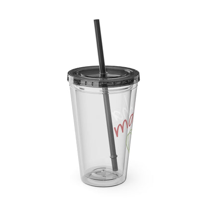 Matcha Heart Clear Insulated Cup