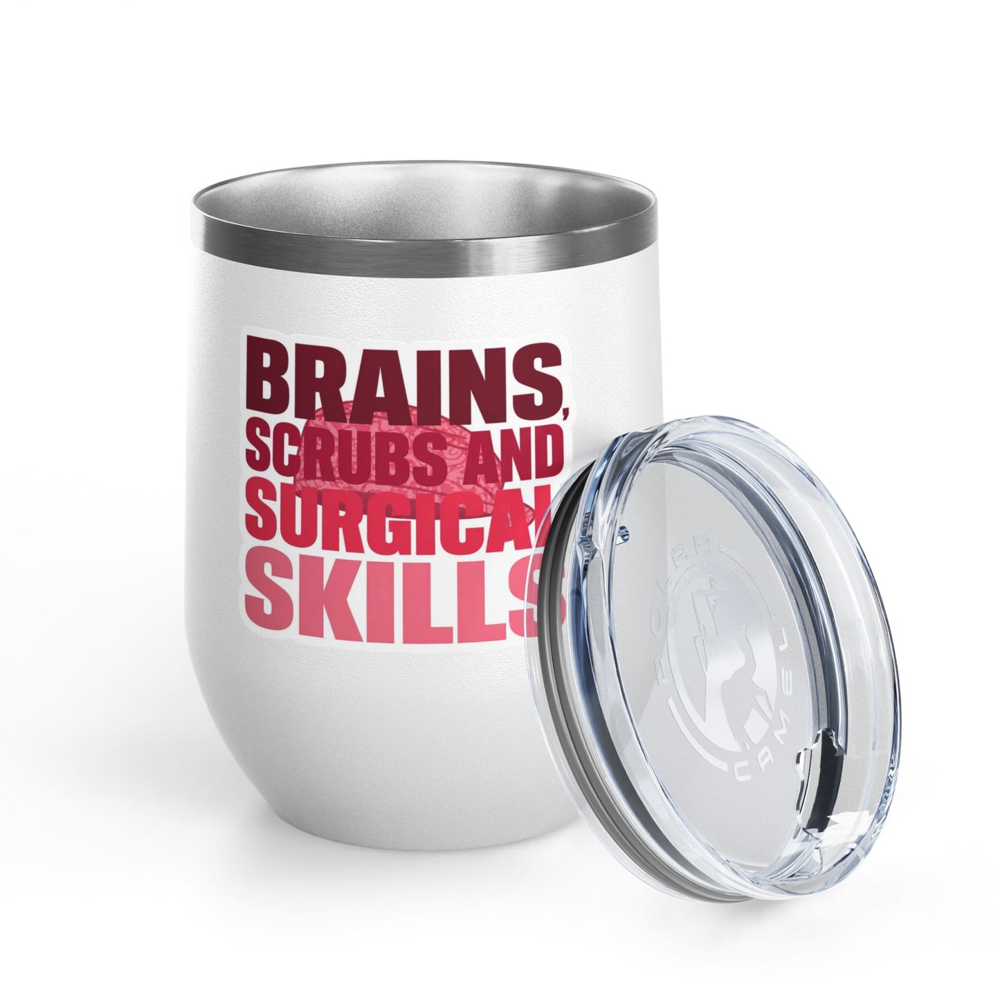 Brains, scrubs and surgical skills pink Tumbler