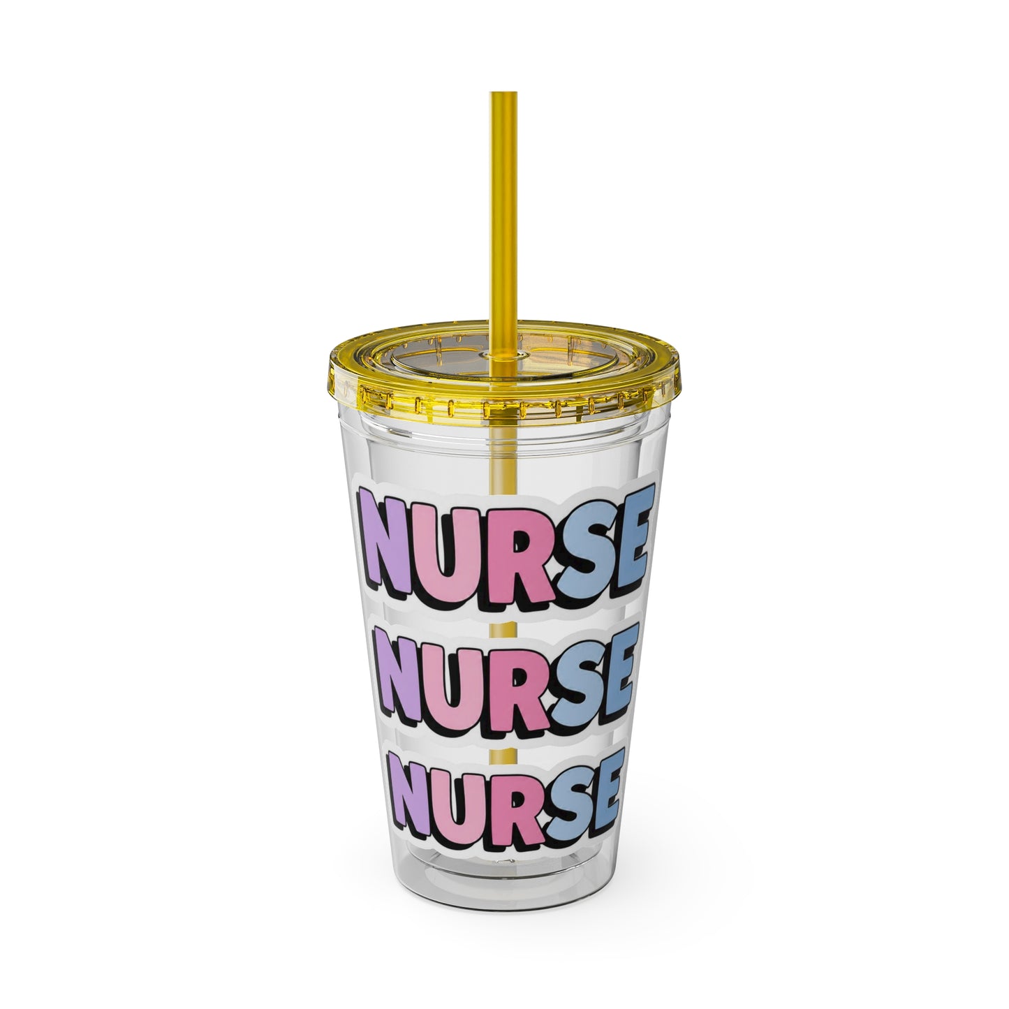 NURSE faux sticker Clear Insulated Cup