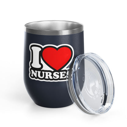 I love nurses faux sticker Tumbler