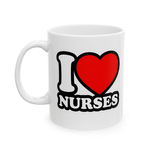 I love nurses faux sticker Mug