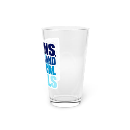 Brains, scrubs and surgical skills blue Beer Glass