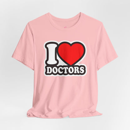 I love doctors faux sticker T-shirt