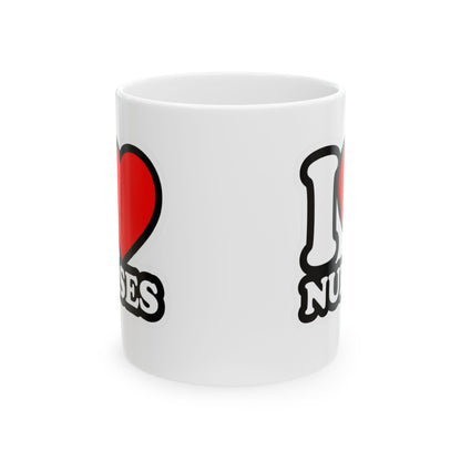 I love nurses faux sticker Mug