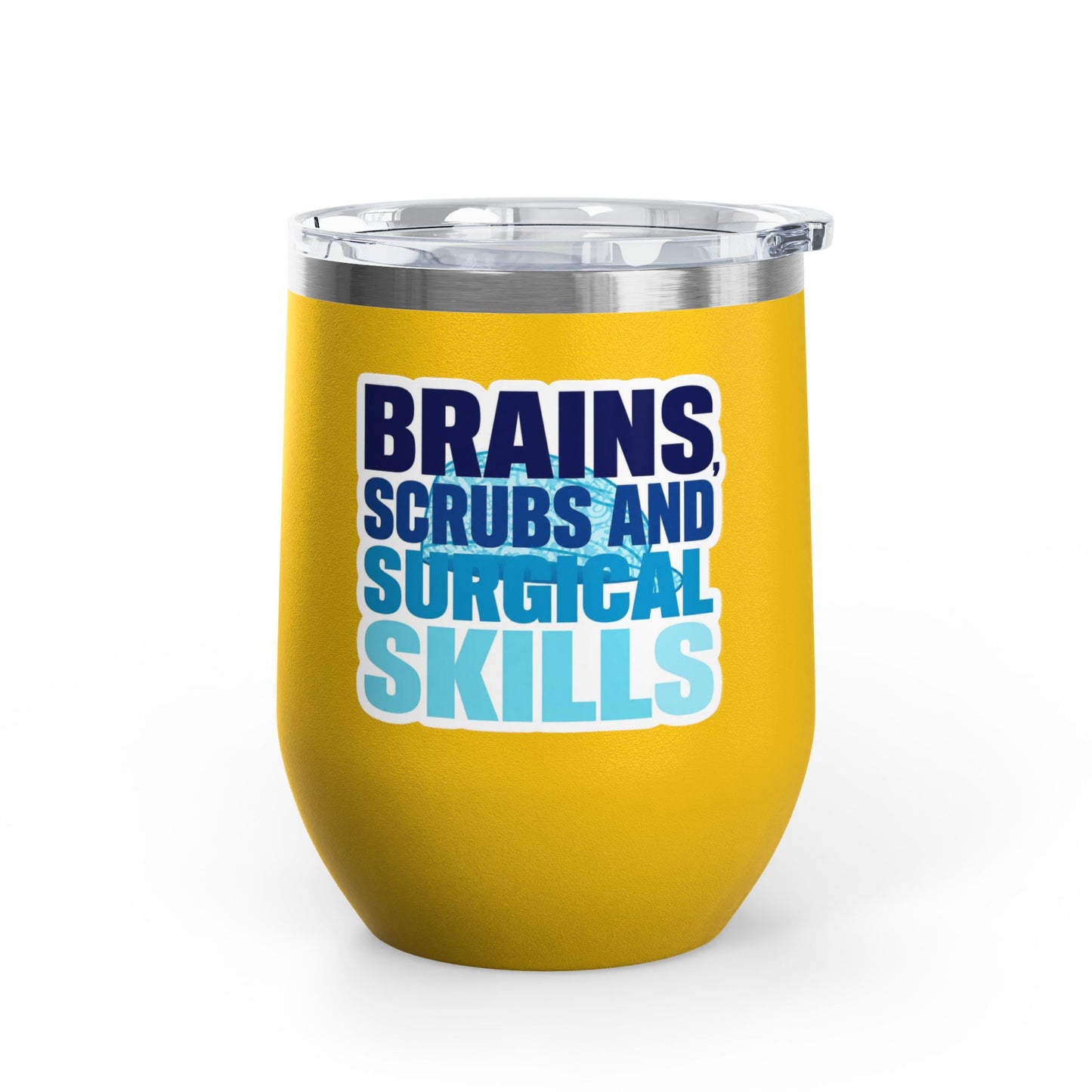 Brains, scrubs and surgical skills blue Tumbler