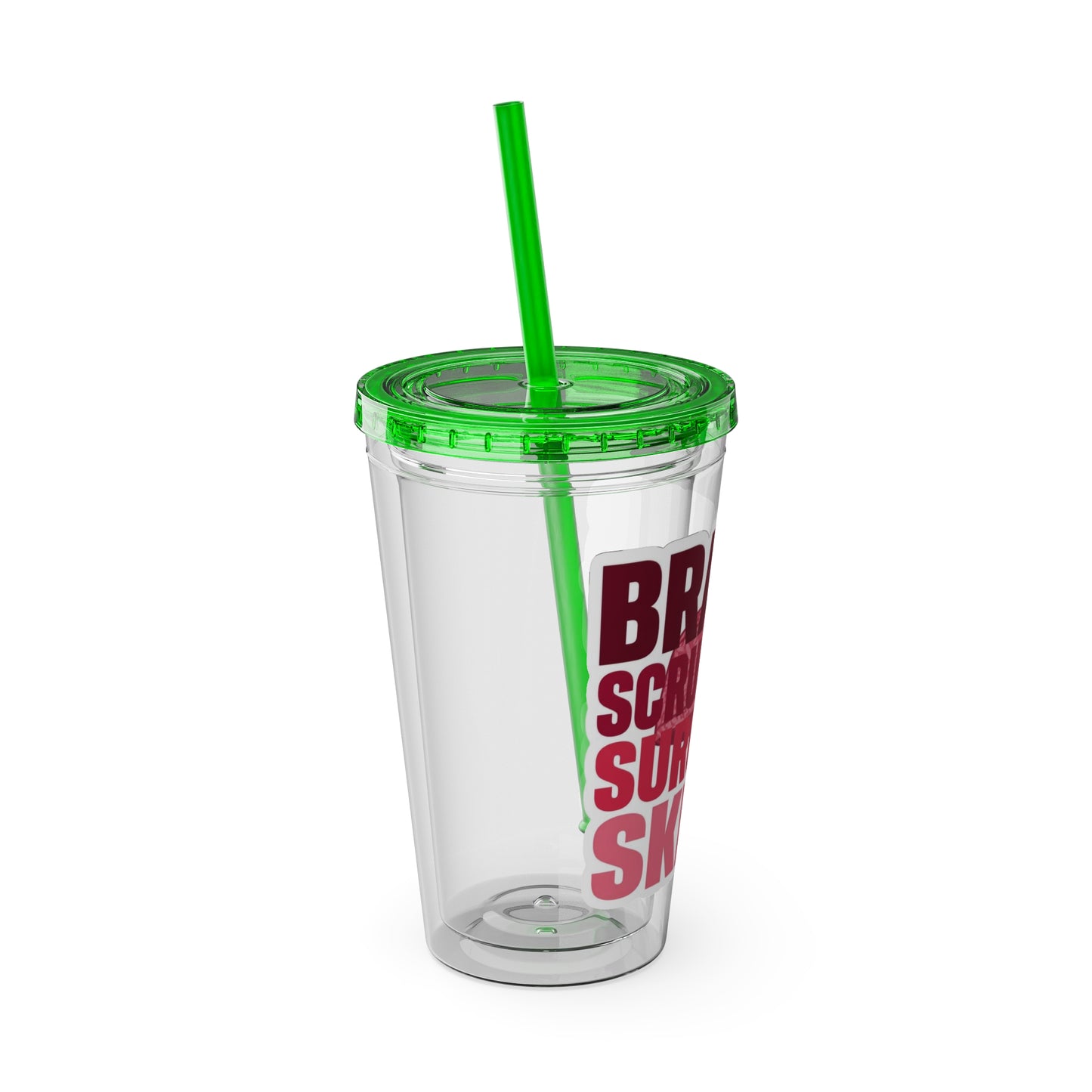 Brains, scrubs and surgical skills pink Clear Insulated Cup