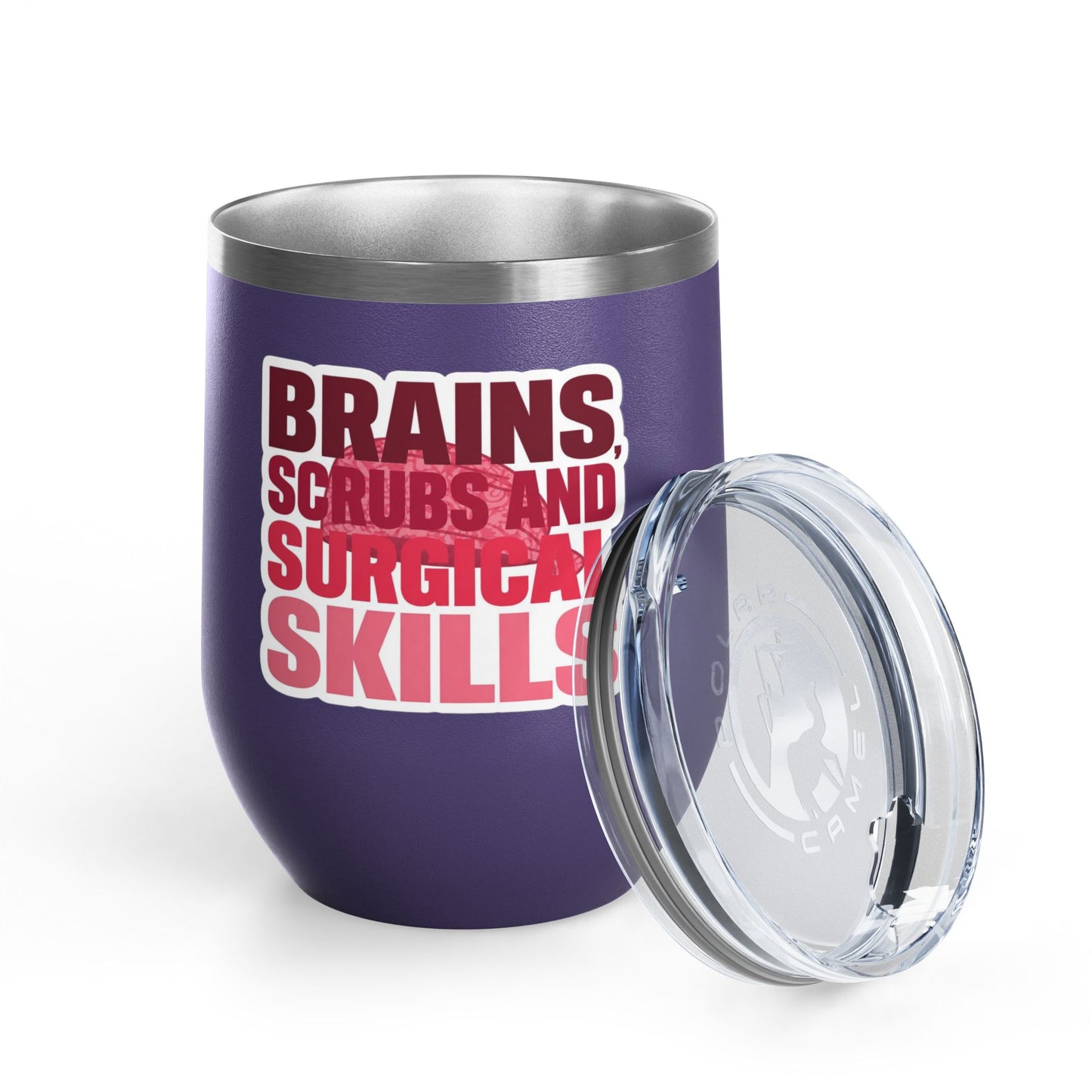 Brains, scrubs and surgical skills pink Tumbler