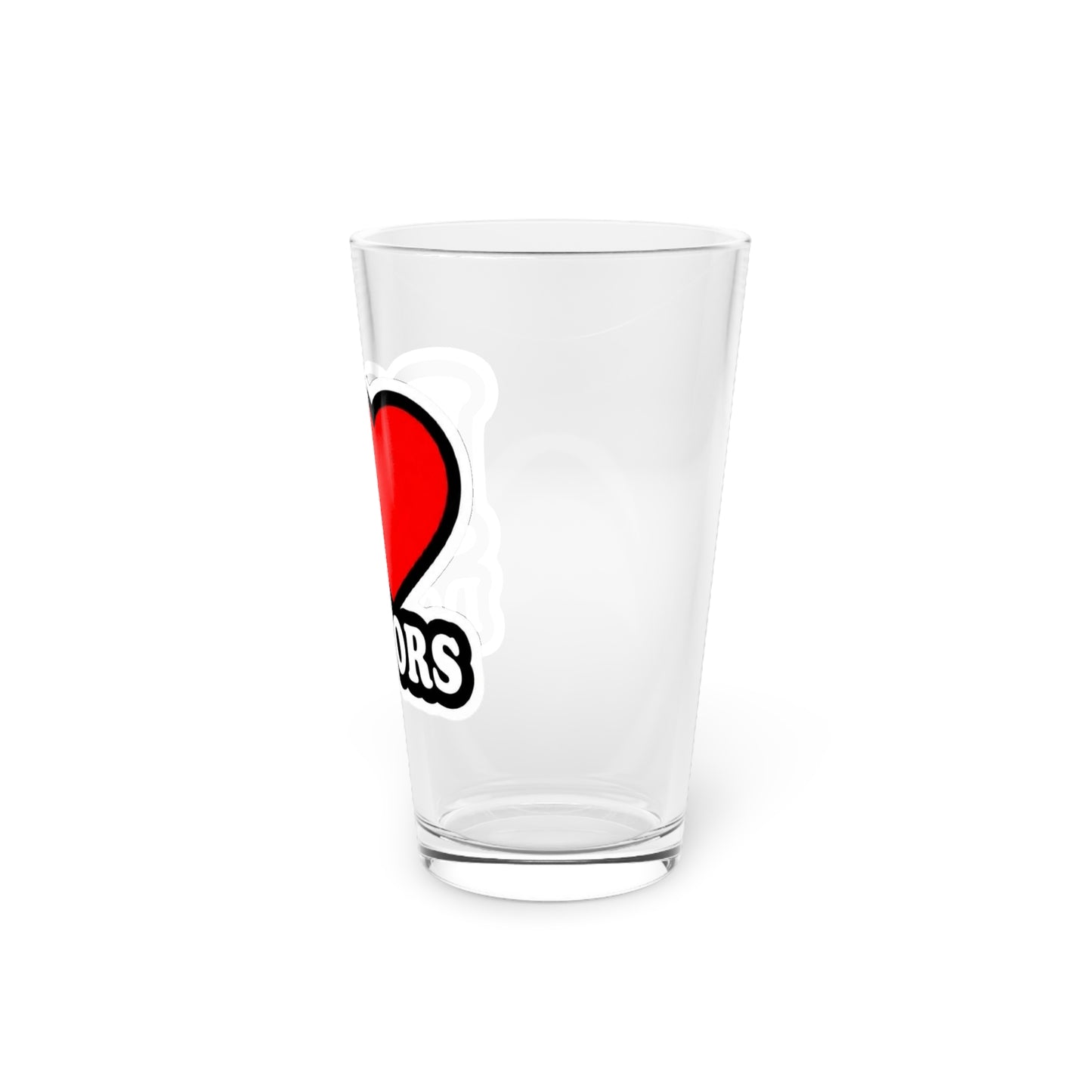 I love doctors faux sticker Beer Glass