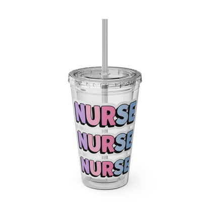 NURSE faux sticker Clear Insulated Cup
