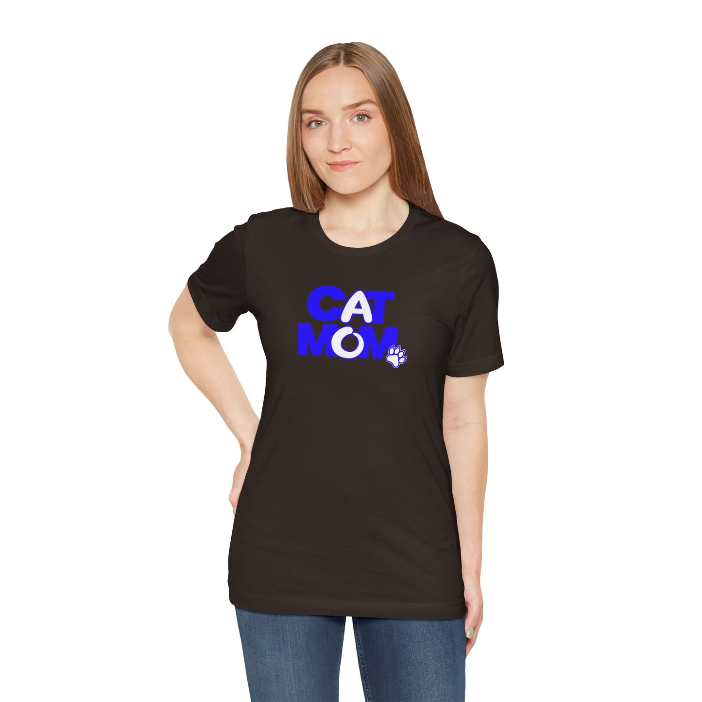 Cat mom blue T-shirt