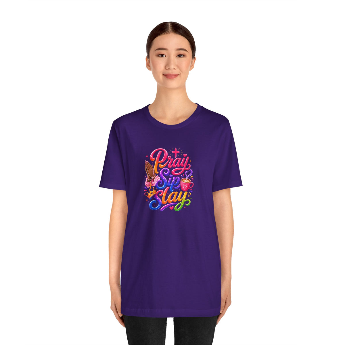 Pray, sip, slay T-shirt