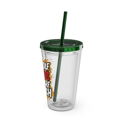 I handle chaos before lunch Clear Insulated Cup