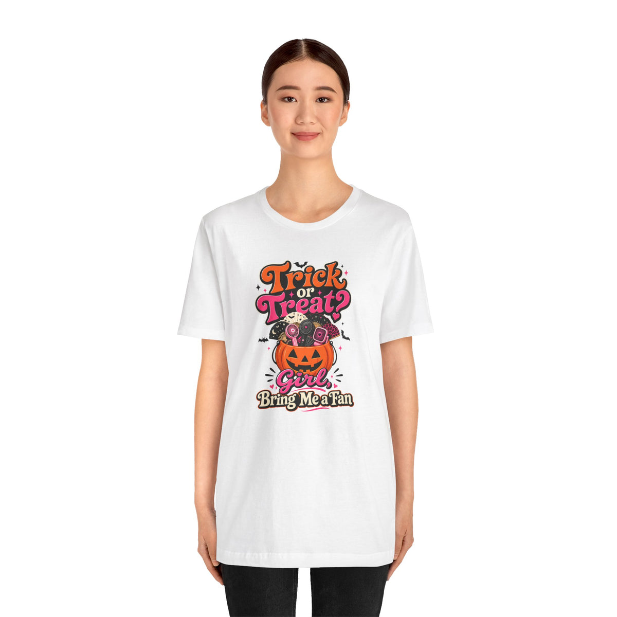 Trick or treat? Girl bring me a fan T-shirt
