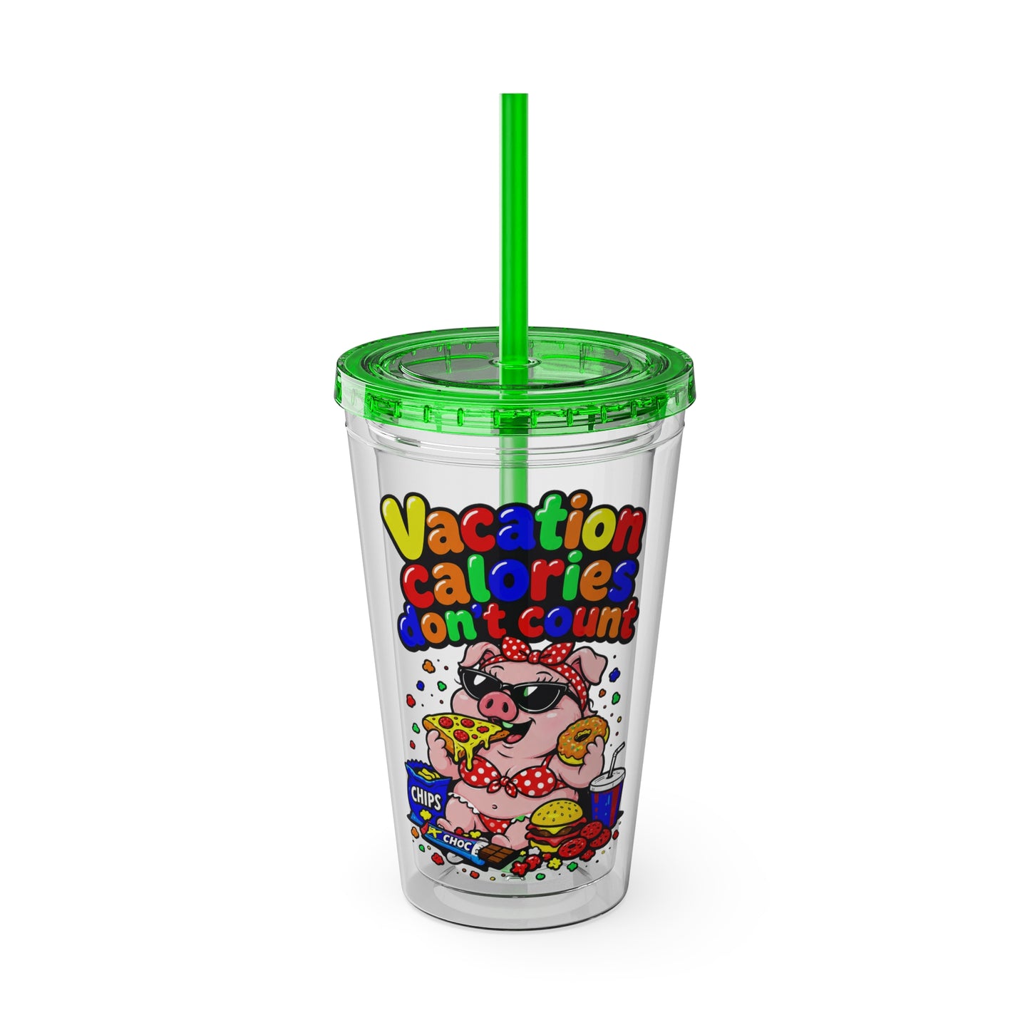 Vacation calories don't count Clear Insulated Cup