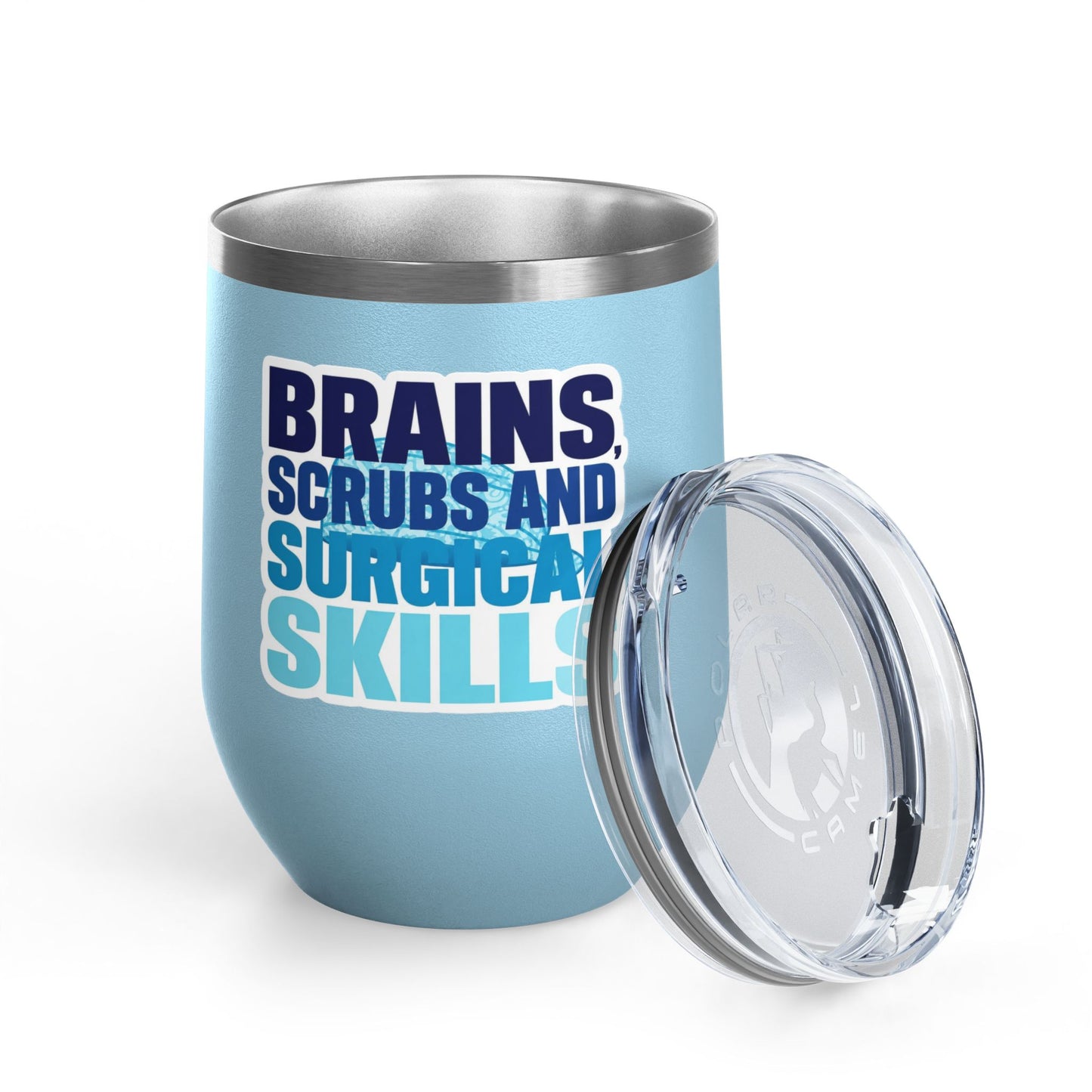 Brains, scrubs and surgical skills blue Tumbler