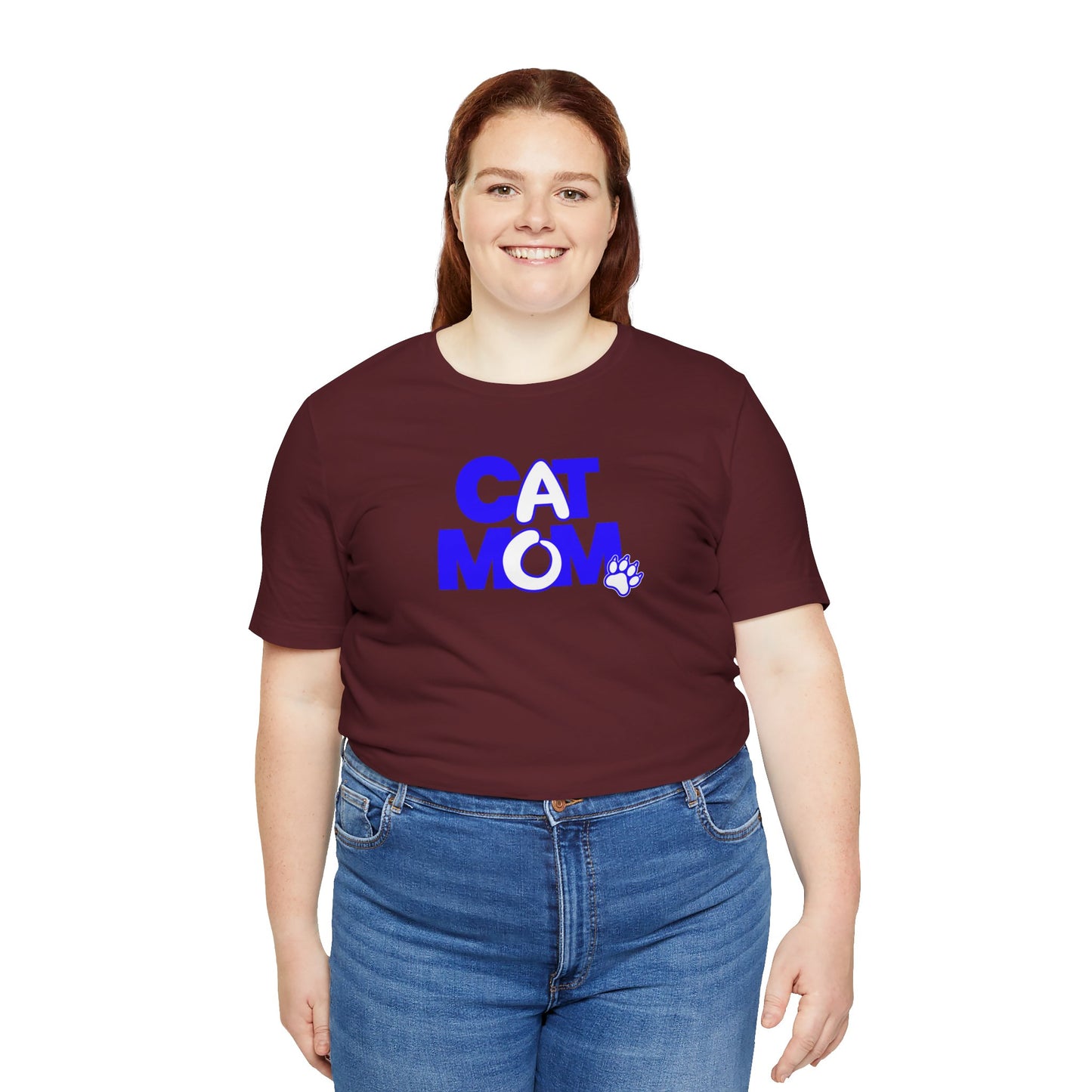 Cat mom blue T-shirt