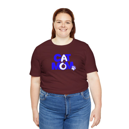 Cat mom blue T-shirt