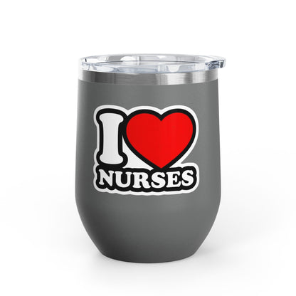 I love nurses faux sticker Tumbler