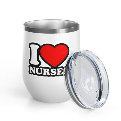I love nurses faux sticker Tumbler