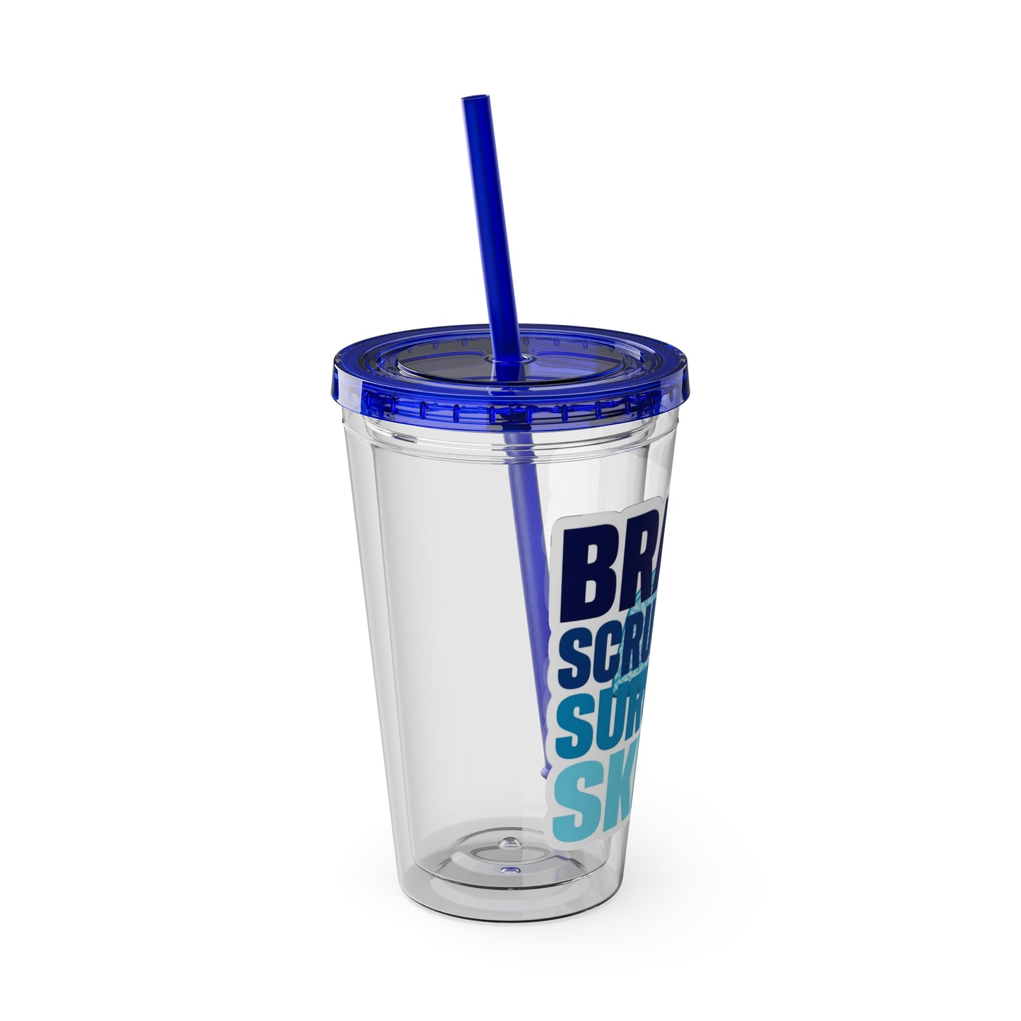 Brains, scrubs and surgical skills blue Clear Insulated Cup