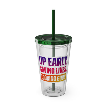 Up early, saving lives, looking good Clear Insulated Cup