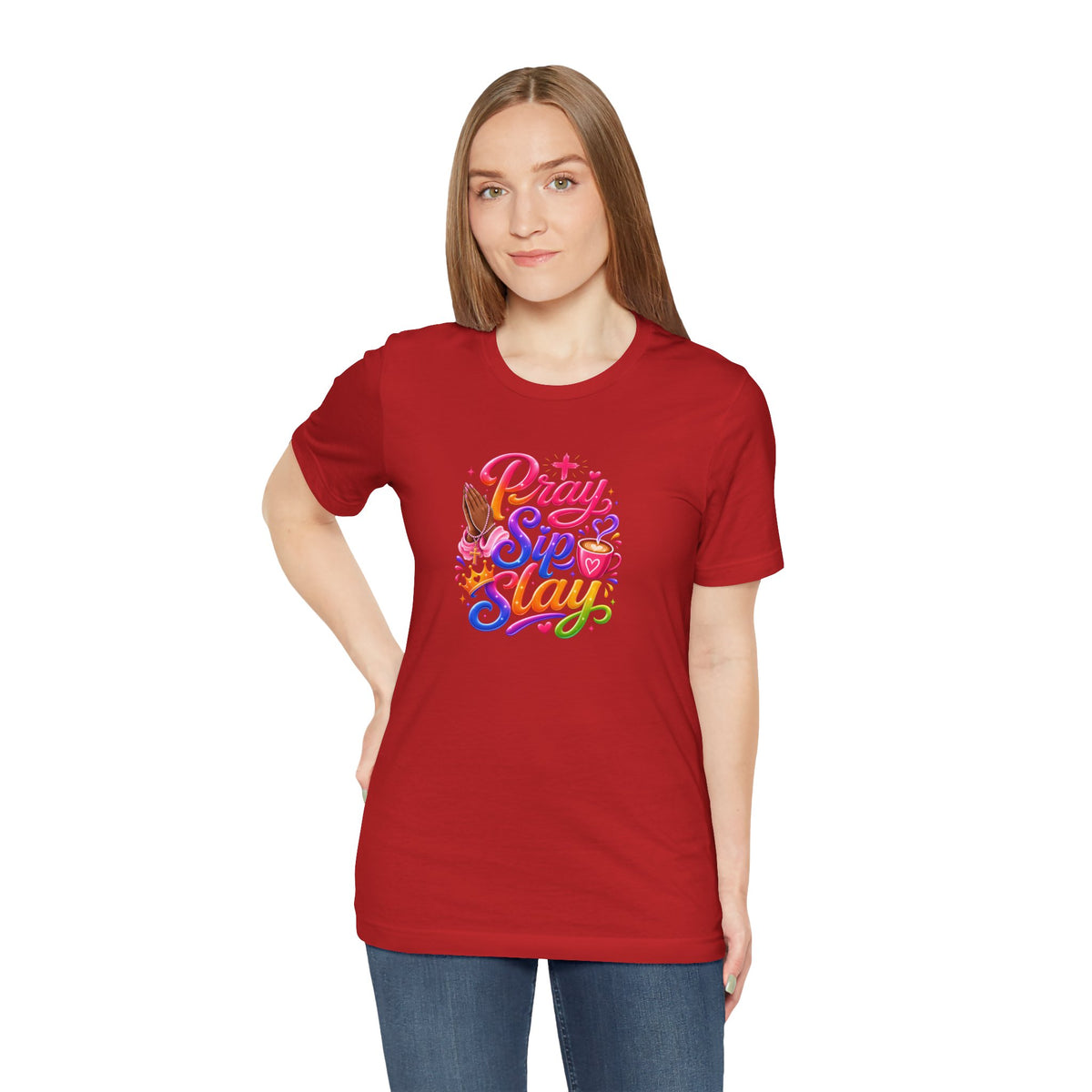 Pray, sip, slay T-shirt