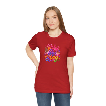 Pray, sip, slay T-shirt