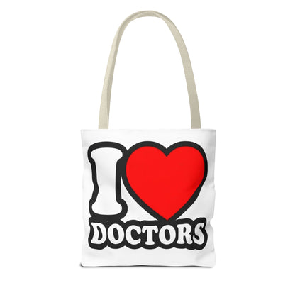 I love doctors faux sticker Tote Bag