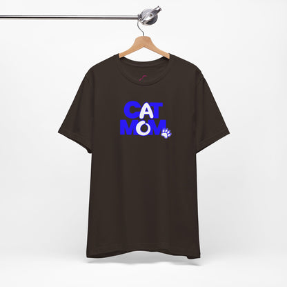 Cat mom blue T-shirt
