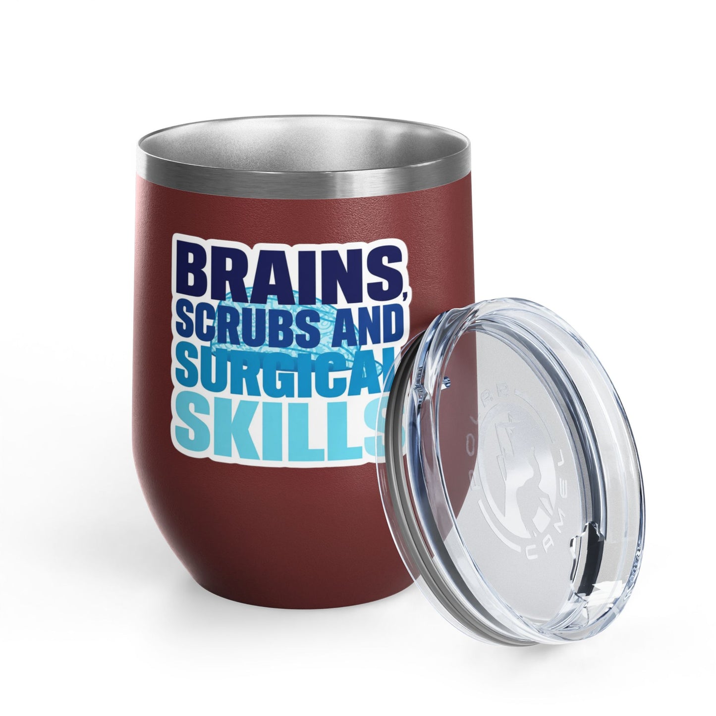 Brains, scrubs and surgical skills blue Tumbler