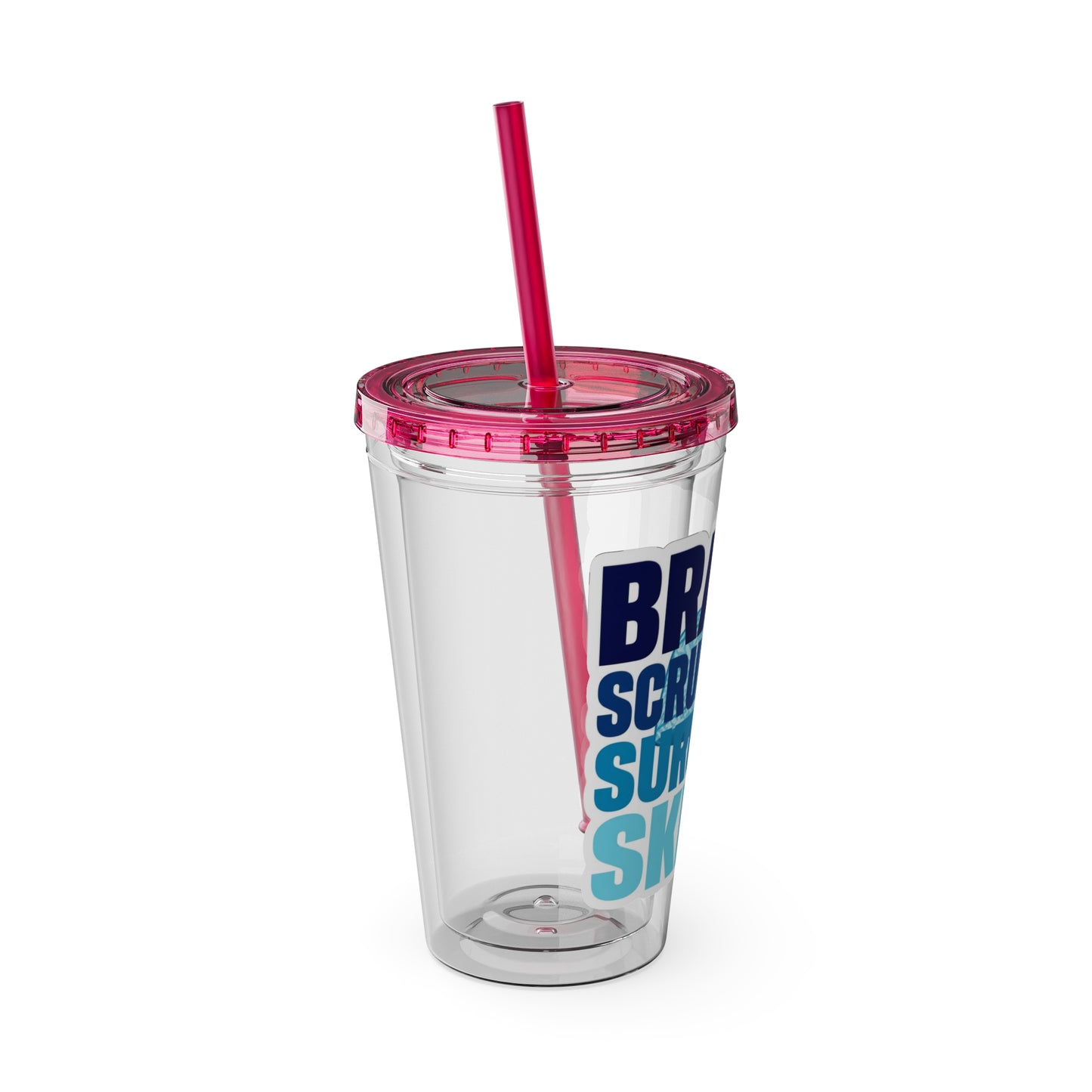 Brains, scrubs and surgical skills blue Clear Insulated Cup