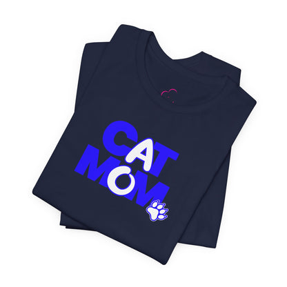 Cat mom blue T-shirt