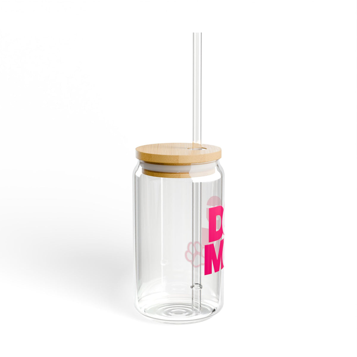 Dog mom pink Sipper Glass
