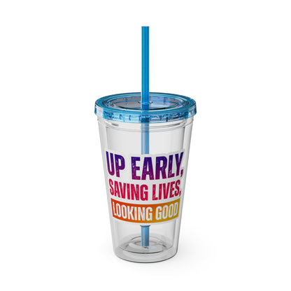 Up early, saving lives, looking good Clear Insulated Cup