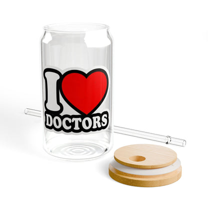 I love doctors faux sticker Sipper Glass
