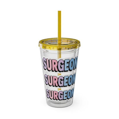 SURGEON faux sticker Clear Insulated Cup