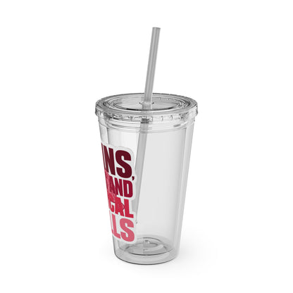 Brains, scrubs and surgical skills pink Clear Insulated Cup