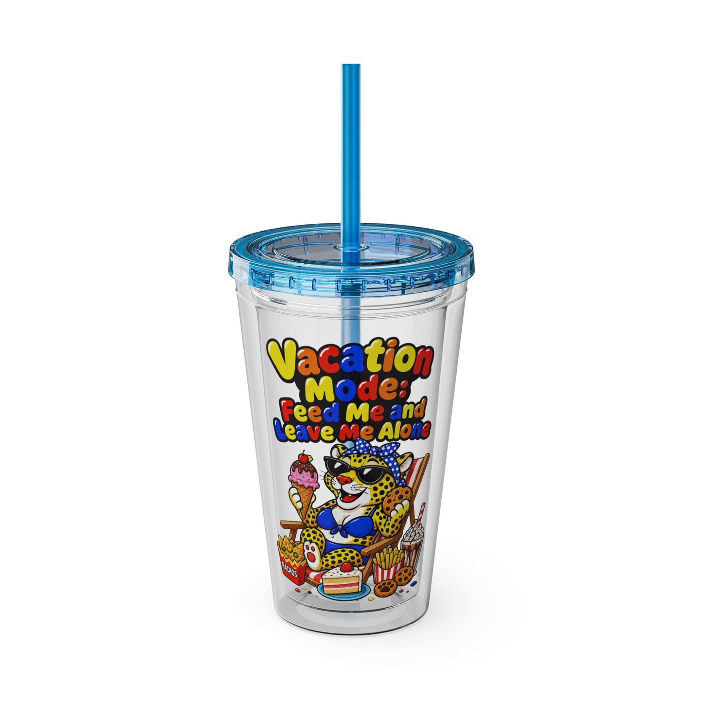 Vacation mode feed me and leave me alone Clear Insulated Cup