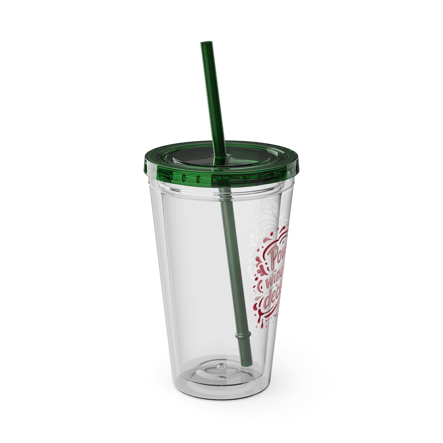 Powered by wine and bad decisions Clear Insulated Cup