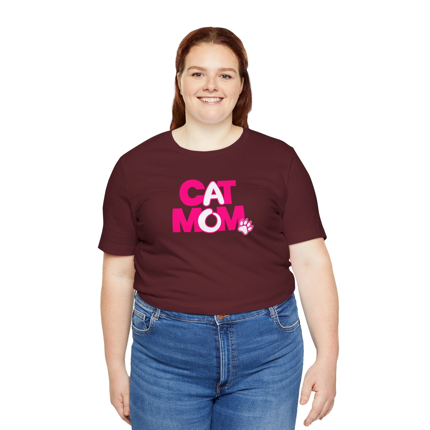 Cat mom pink T-shirt
